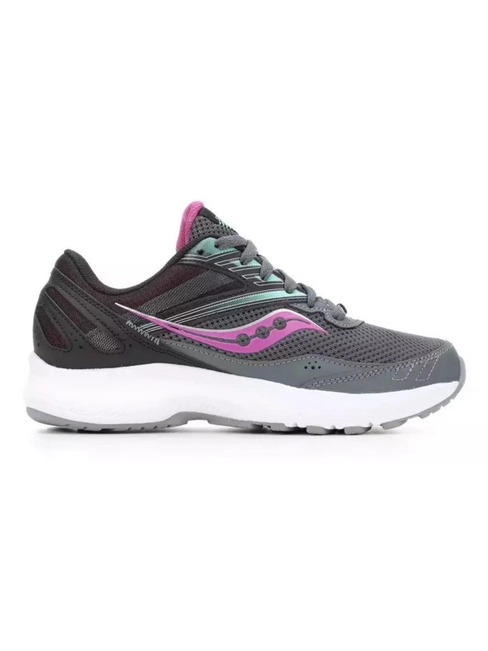 Saucony Women's Cohesion 15 running shoes in a grey and pink size 8